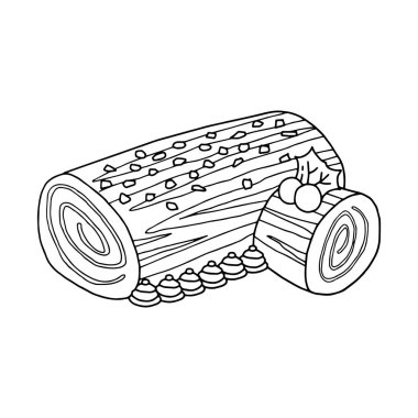 Sevimli çizgi pasta çocuk için beyaz arka plan üzerinde yazdırır, t-shirt, renkli kitap, çocuklar için eğlenceli ve samimi karakter