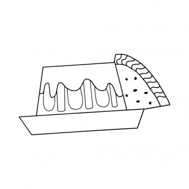 Sevimli çizgi puding çocuk için beyaz arka plan üzerinde yazdırır, t-shirt, renkli kitap, çocuklar için eğlenceli ve samimi karakter