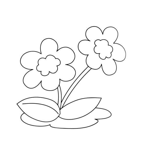 Cute cartoon flower on white background for childrens prints, t-shirt, color book, funny and friendly character for kids