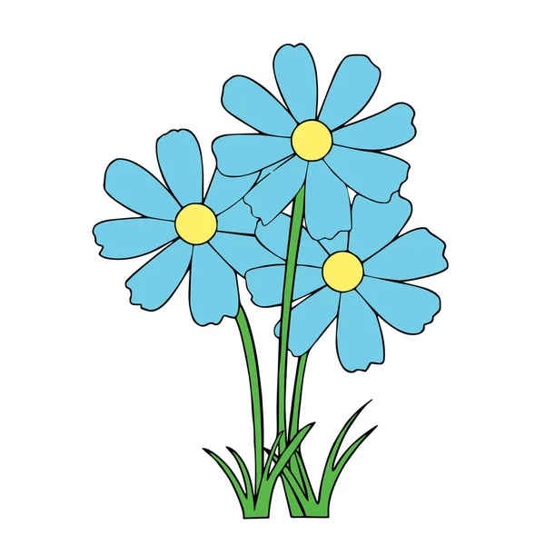 Cute cartoon flower on white background for childrens prints, t-shirt, color book, funny and friendly character for kids