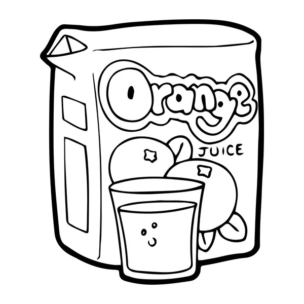 Lindo Jugo Naranja Dibujos Animados Sobre Fondo Blanco Para Impresiones — Vector de stock