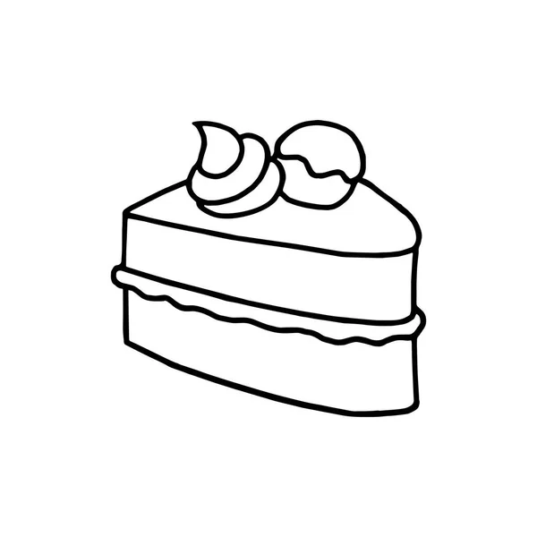 かわいい漫画のケーキを子供のための白い背景の上プリント シャツ カラー ブック 面白いで人懐っこいキャラクター子供用 — ストックベクタ