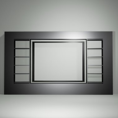 Aydınlatılmış iç mockup 3d çizim