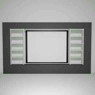 Aydınlatılmış iç mockup 3d çizim