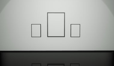Aydınlatılmış iç mockup 3d çizim