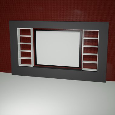 Aydınlatılmış iç mockup 3d çizim