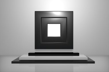 Aydınlatılmış iç mockup 3d çizim