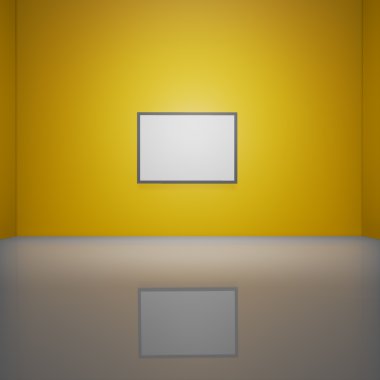 Aydınlatılmış iç mockup 3d çizim