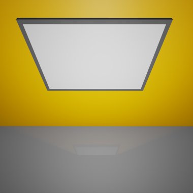 Aydınlatılmış iç mockup 3d çizim