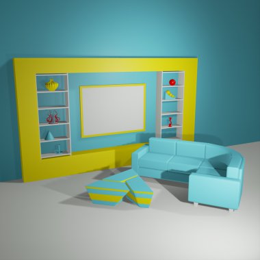 Aydınlatılmış iç mockup 3d çizim