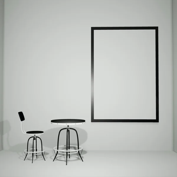 Aydınlatılmış iç mockup 3d çizim