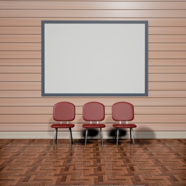 Aydınlatılmış iç mockup 3d çizim