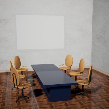 Aydınlatılmış iç mockup 3d çizim