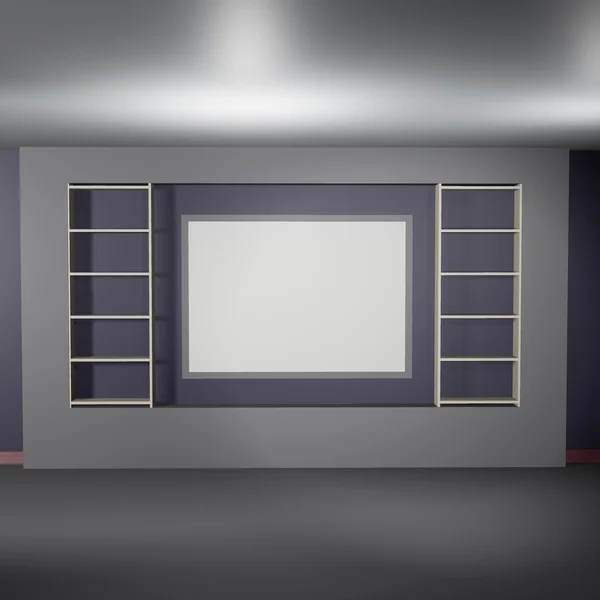 Aydınlatılmış iç mockup 3d çizim