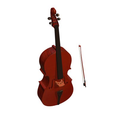 Viyolonsel müzik aleti 3d çizim