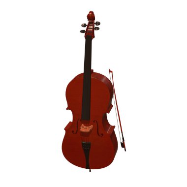 Viyolonsel müzik aleti 3d çizim