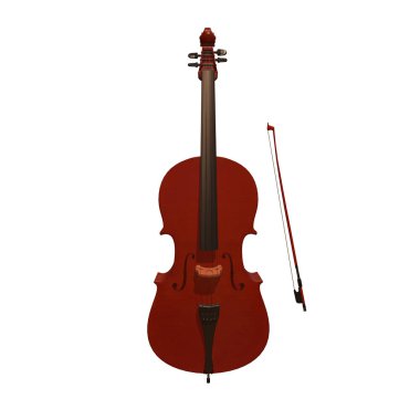 Viyolonsel müzik aleti 3d çizim