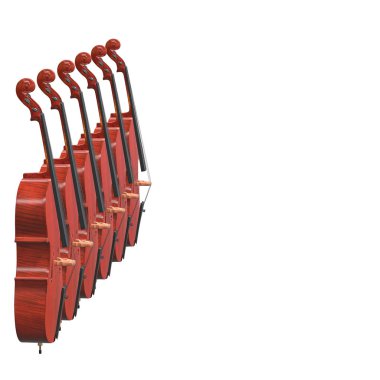 Viyolonsel müzik aleti 3d çizim