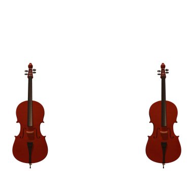 Viyolonsel müzik aleti 3d çizim