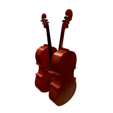 Viyolonsel müzik aleti 3d çizim