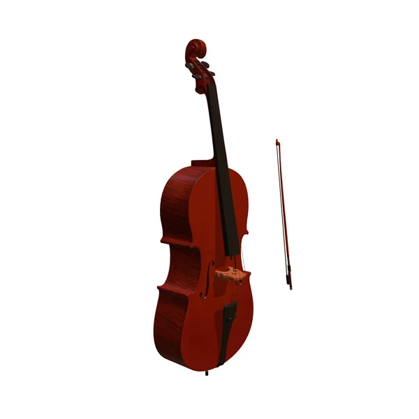 Cselló hangszer 3D-s illusztráció — Stock Fotó