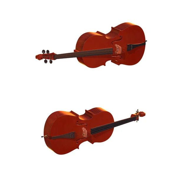 Violoncelo instrumento musical ilustração 3d — Fotografia de Stock