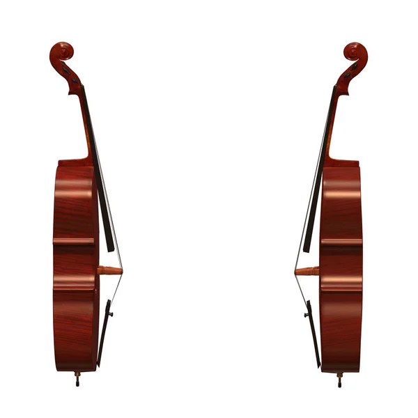 Wiolonczela instrument muzyczny 3d ilustracja — Zdjęcie stockowe