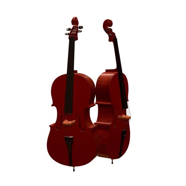 Wiolonczela instrument muzyczny 3d ilustracja — Zdjęcie stockowe