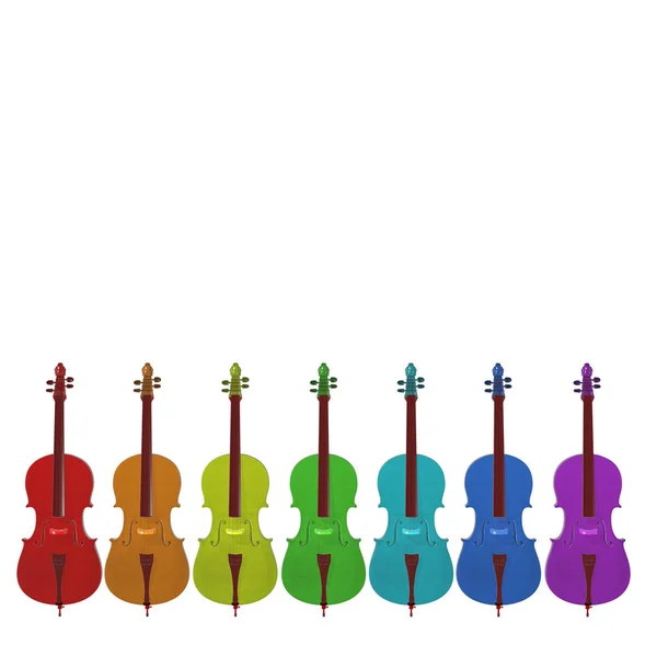 Cello musical instrument 3d illustration — Stock Photo, Image