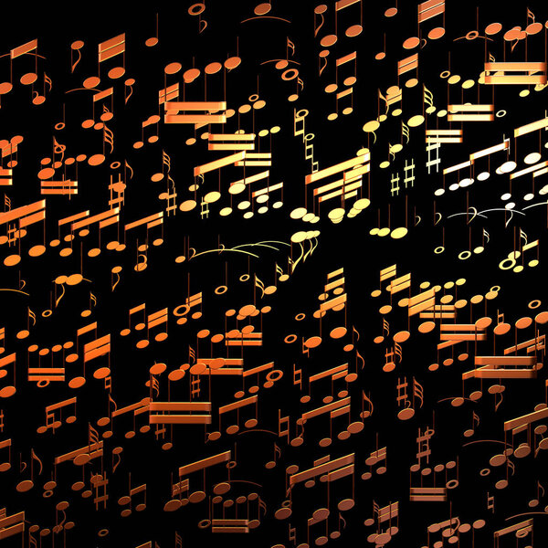 3d illustration of musical notes