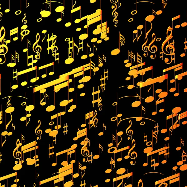 3d illustration of musical notes — Stock Photo, Image