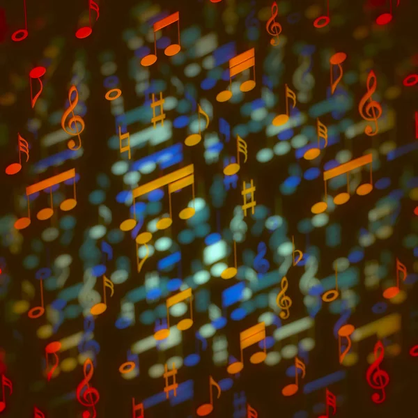 Illustration 3D de notes de musique — Photo