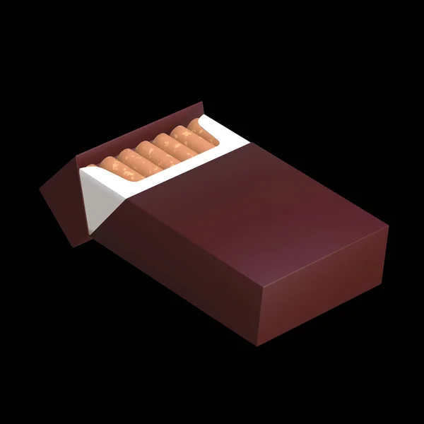タバコ パッケージの 3 d イラストレーション — ストック写真
