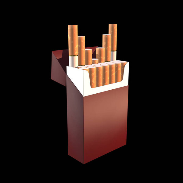3d illustration of cigarette package