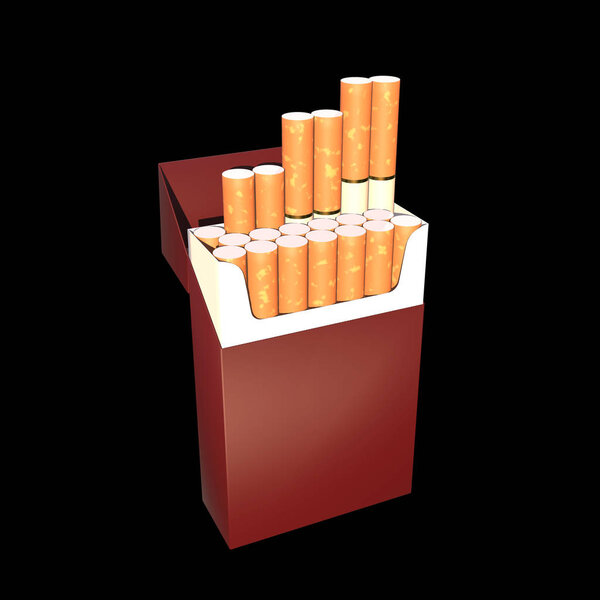 3d illustration of cigarette package