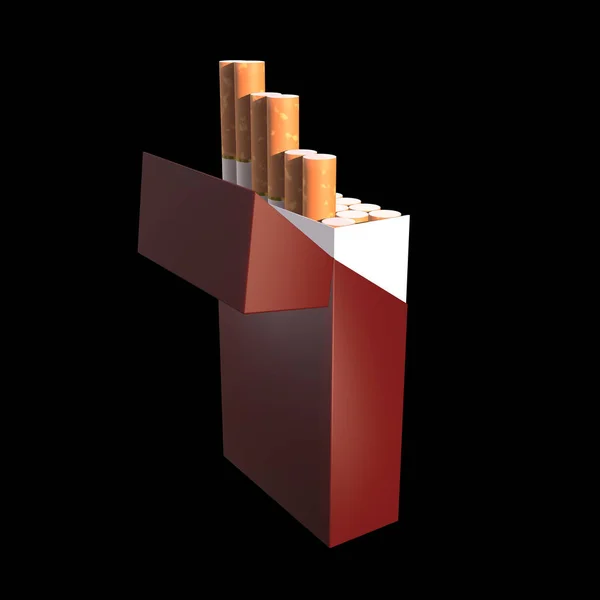 Illustration 3D du paquet de cigarettes — Photo