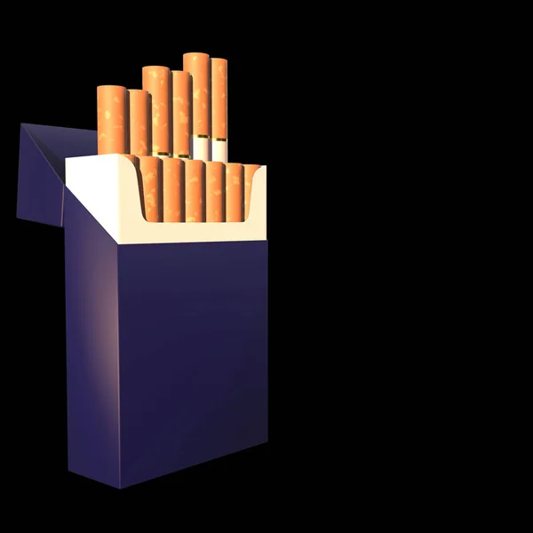 담배 패키지의 3d 그림 — 스톡 사진