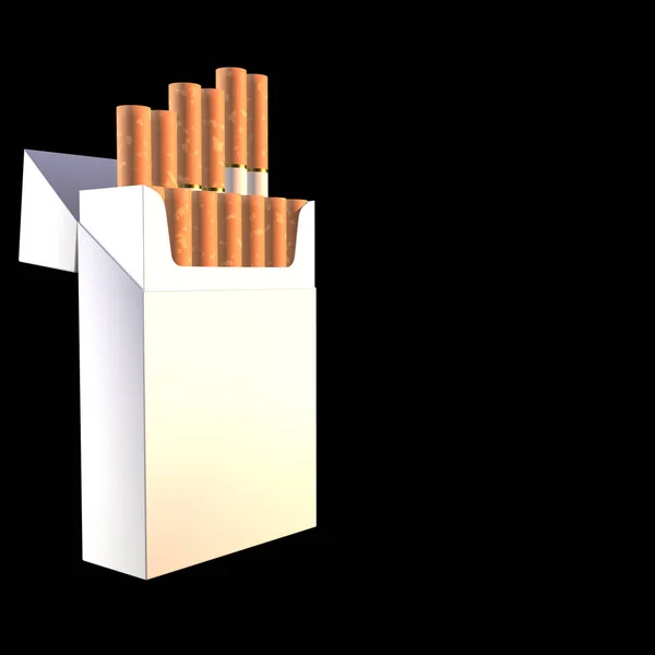 3d иллюстрация пакета сигарет — стоковое фото