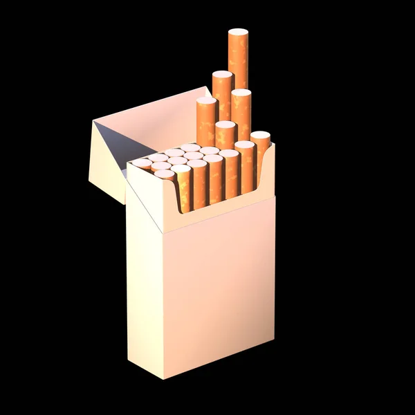 3d ilustración del paquete de cigarrillos — Foto de Stock
