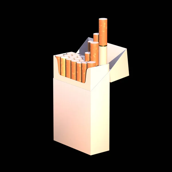 Ilustração 3d de pacote de cigarro — Fotografia de Stock