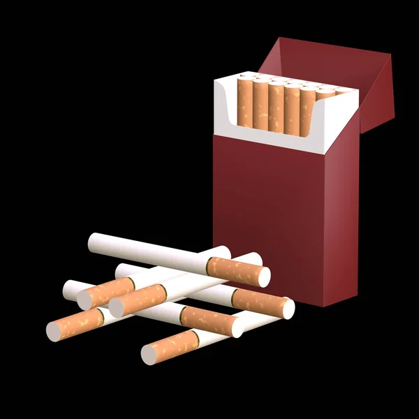 3D obrázek balení cigaret — Stock fotografie