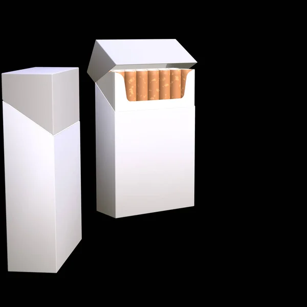 タバコ パッケージの 3 d イラストレーション — ストック写真