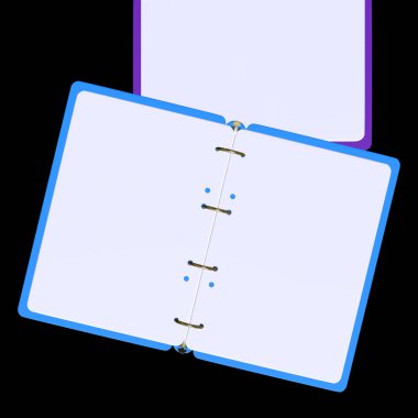 3D resimde boş bir not defteri