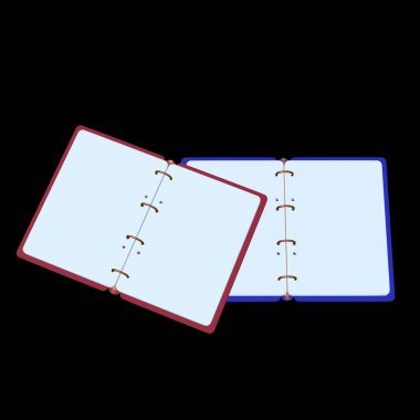 3D resimde boş bir not defteri