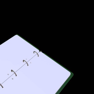 3D resimde boş bir not defteri