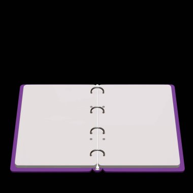 3D resimde boş bir not defteri