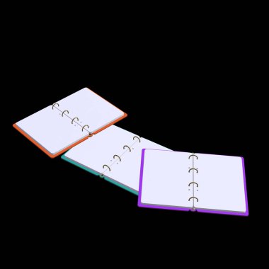 3D resimde boş bir not defteri
