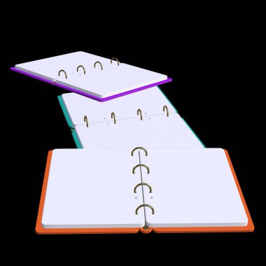 3D resimde boş bir not defteri