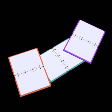 3D resimde boş bir not defteri