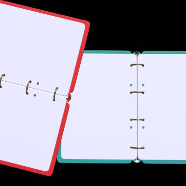 3D resimde boş bir not defteri